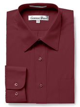 Load image into Gallery viewer, Men&#39;s Traditional Fit Burgundy Dress Shirt Short Sleeve &amp; Long sleeve
