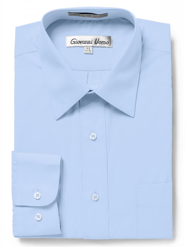 Men's Traditional Fit Light Blue Dress Shirt Short Sleeve