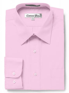 Men's Traditional Fit Pink Dress Shirt Short Sleeve & Long Sleeve