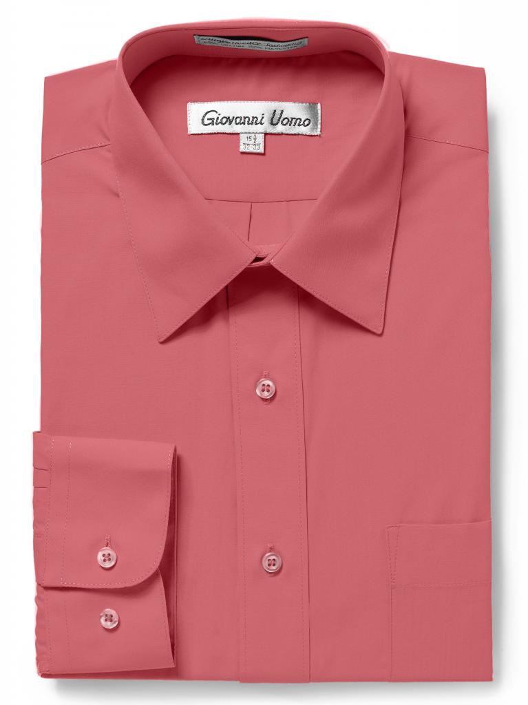 Men's Traditional Fit Rose Dress Shirt Short Sleeve