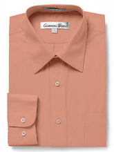 Load image into Gallery viewer, Men&#39;s Traditional Fit Rust Dress Shirt Short Sleeve &amp; Long Sleeve
