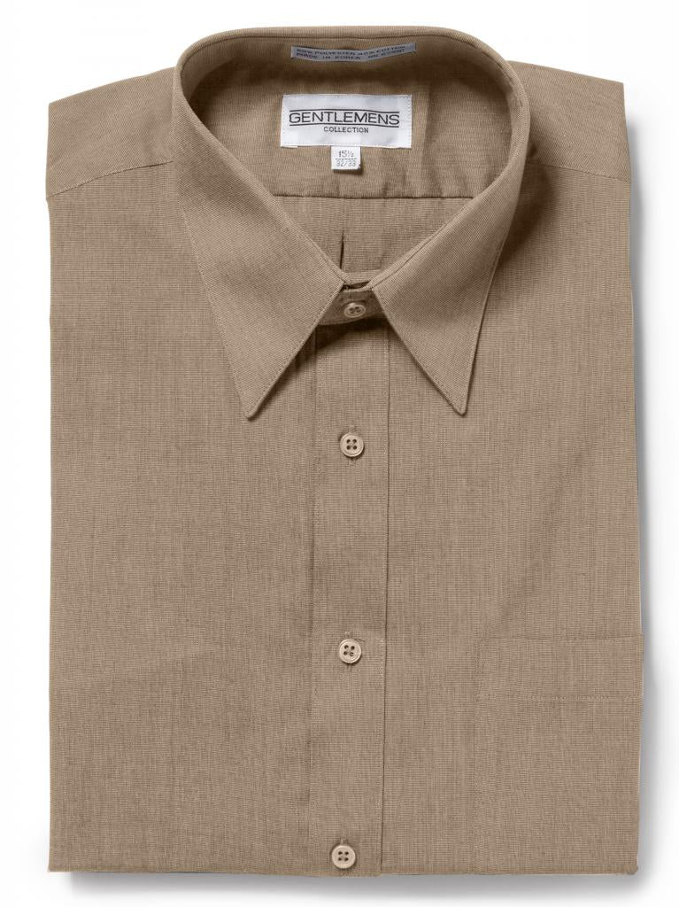 Mens Broadcloth Casual Shirt Shirt Taupe / 15 / 3-Feb Mens Broadcloth Casual Shirt Shirt Taupe / 15 / 3-Feb