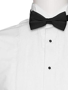 Mens Tuxedo Shirts With Removable Stud Buttons, 1/8" Pleat and Bow Tie- Large Sizes