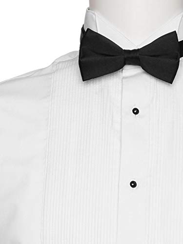 Mens Tuxedo Shirts With Removable Stud Buttons, 1/8" Pleat and Bow Tie