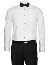 Mens Tuxedo Shirts With Removable Stud Buttons, 1/8" Pleat and Bow Tie