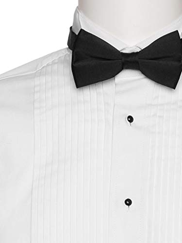 Gentlemens Collection Mens Tuxedo Shirts With 1/4 Inch Pleats with Bow Tie