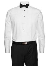 Gentlemens Collection Mens Tuxedo Shirts With 1/4 Inch Pleats with Bow Tie