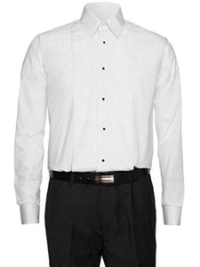 Gentlemens Collection Mens Tuxedo Shirt With Lay Down Collar-Large Sizes