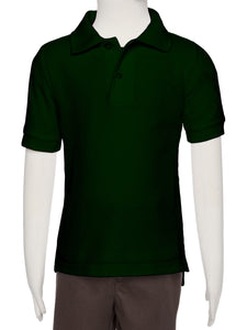 Boys Hunter Green Wrinkle-Free Polo Shirt