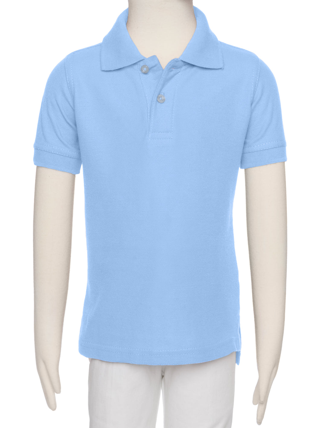 Boys Light Blue Wrinkle-Free Polo Shirt