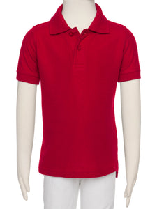 Boys Red Wrinkle-Free Polo Shirt