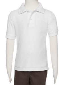 Boys White Wrinkle-Free Polo Shirt