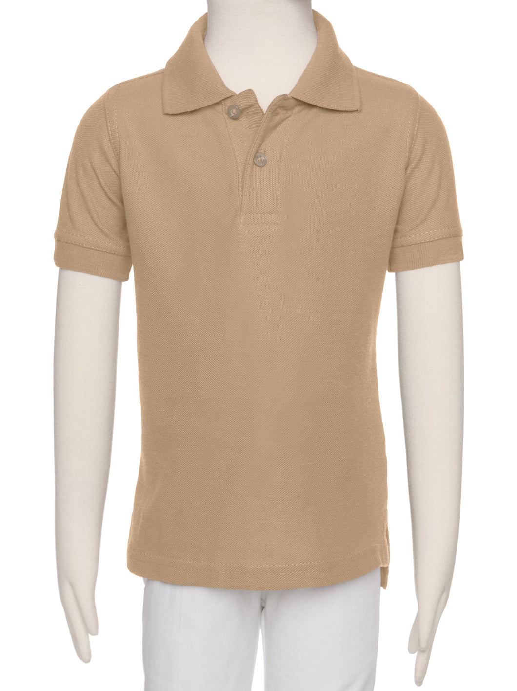 Boys Khaki Wrinkle-Free Polo Shirt