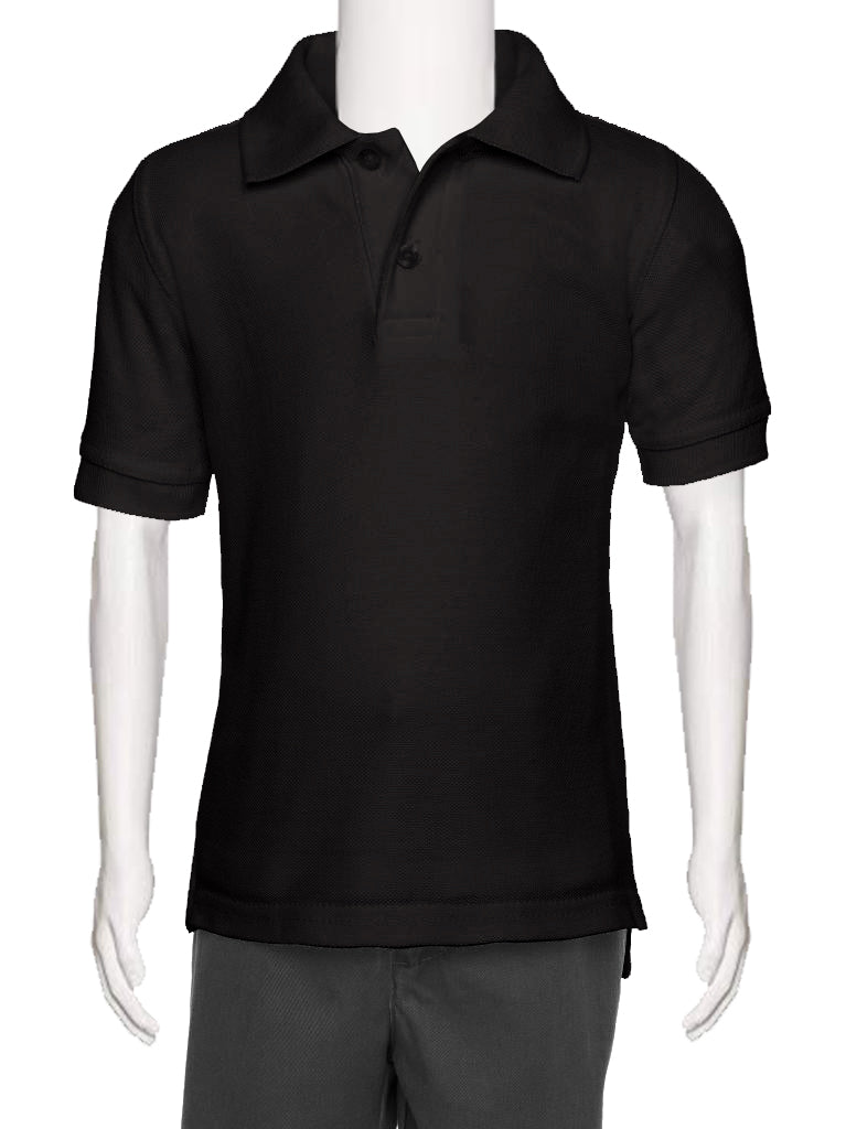 Boys Black Wrinkle-Free Polo Shirt