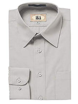 Silver Grey Classic Fit Solid Long Sleeve Dress Shirt