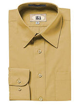 Tan Classic Fit Solid Long Sleeve Dress Shirt