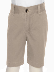 Boys Wrinkle Free Flat Front Twill Shorts - 100% Cotton Machine Wash Slacks