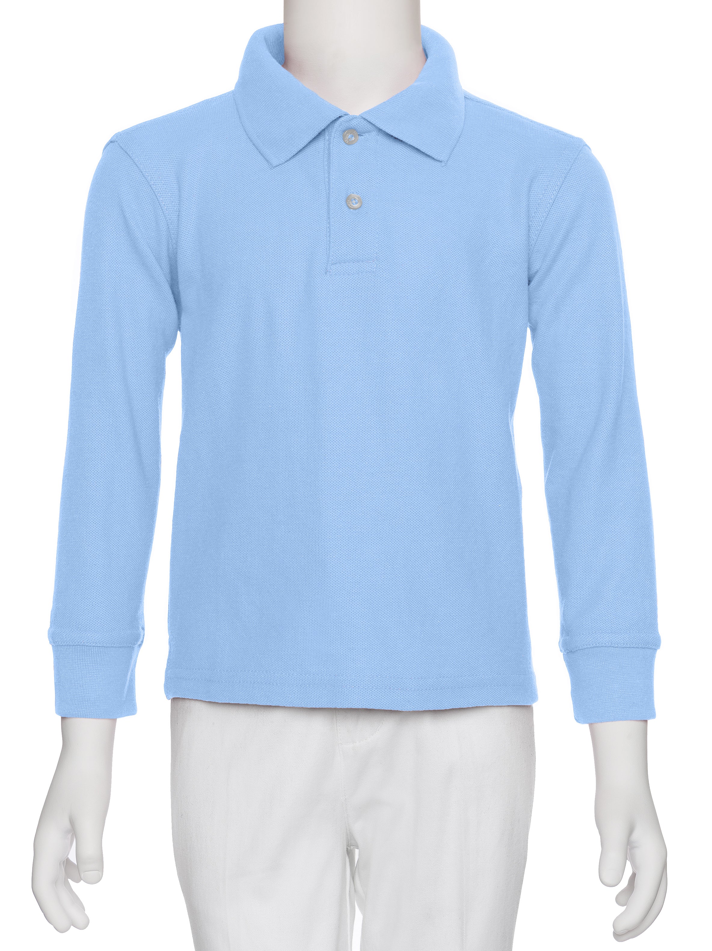 Boys Light Blue Wrinkle-Free Polo Shirt