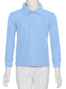 Boys Light Blue Wrinkle-Free Polo Shirt