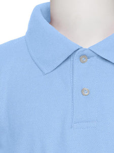 Boys Light Blue Wrinkle-Free Polo Shirt