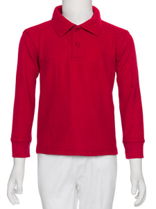 Boys Red Wrinkle-Free Polo Shirt