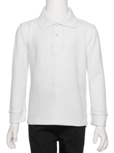 Boys White Wrinkle-Free Polo Shirt