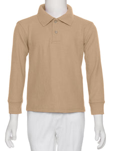 Boys Khaki Wrinkle-Free Polo Shirt