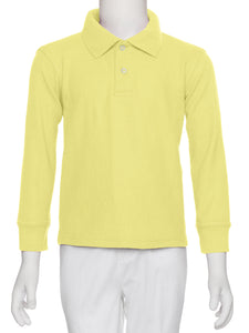 Boys Yellow Wrinkle-Free Polo Shirt