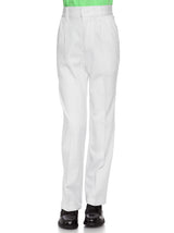 Boys Pleat-Front Traditonal Fit Back Elastic Cotton Twill Pants