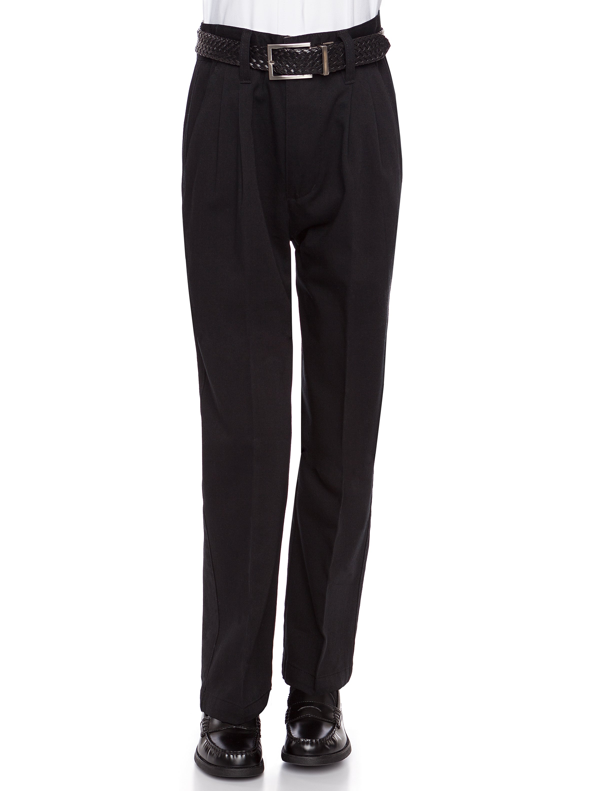 Boys Pleat-Front Traditonal Fit Cotton Twill Pants