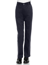 Boys Wrinkle Free Flat-Front Back Elastic Straight-Leg Cotton Twill Pants