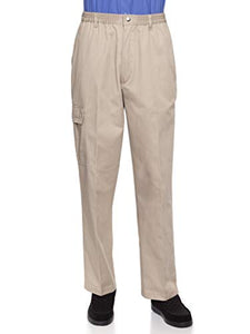 AKA Wrinkle Free Men's Full Elastic Waist Twill Casual Pant - Large Sizes