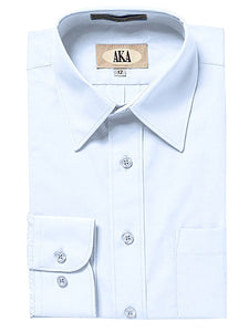 Light Blue Classic Fit Solid Long Sleeve Dress Shirt