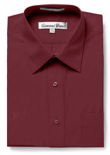 Load image into Gallery viewer, Men&#39;s Traditional Fit Burgundy Dress Shirt Short Sleeve &amp; Long Sleeve
