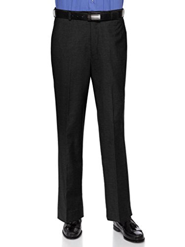 RGM Mens Slim fit Dress Pants Flat-Front - Modern Formal Business Wrinkle Free No Iron