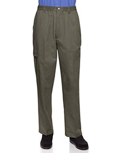 AKA Wrinkle Free Men's Full Elastic Waist Twill Casual Pant - Large Sizes