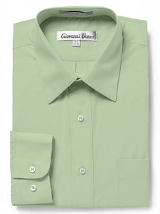 Men's Traditional Fit Mint Green Dress Shirt Short Sleeve & Long Sleeve